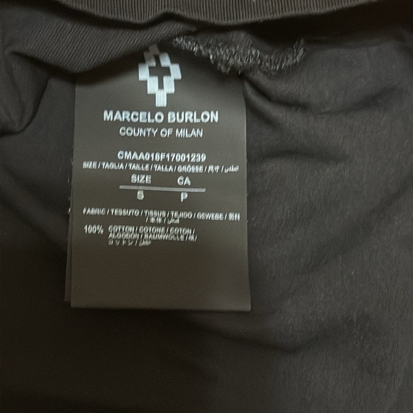 NEW Marcelo Burlon Black T-Shirt with Pink Wing Design - Picture 5 of 6